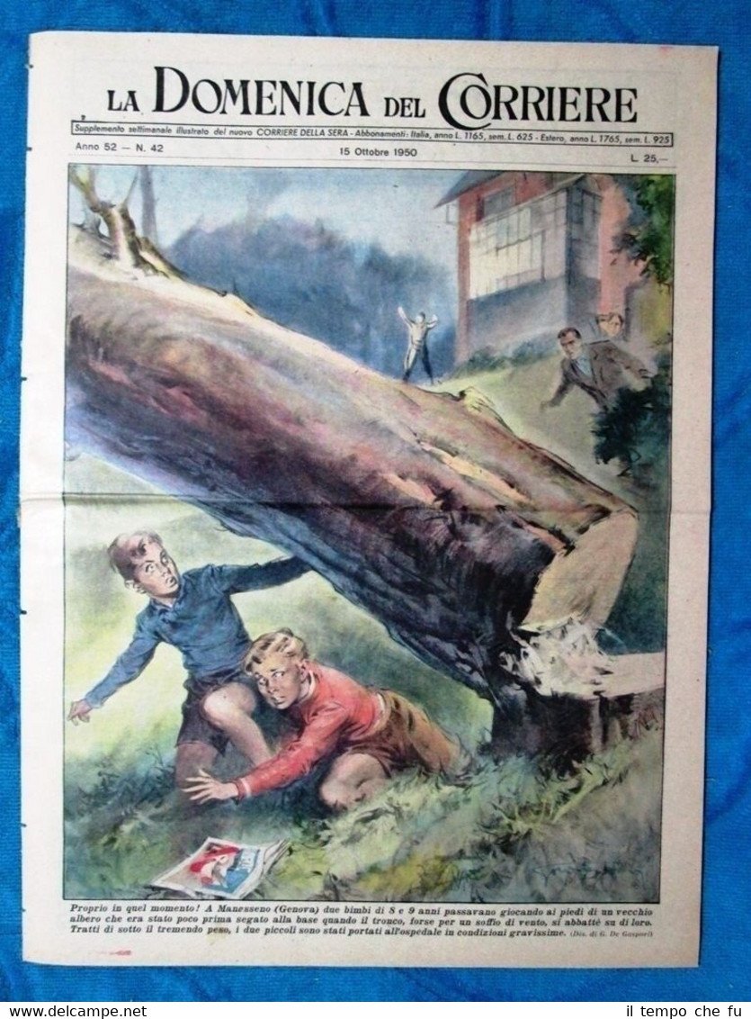 La Domenica del Corriere 15 ottobre 1950 Manesseno - Elisabetta …