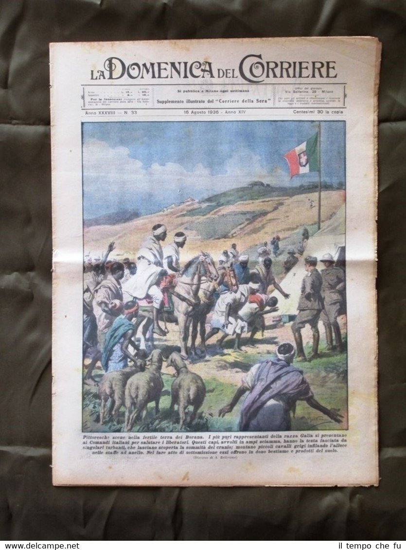 La Domenica del Corriere 16 Agosto 1936 Borana Bestiame Cavallo …