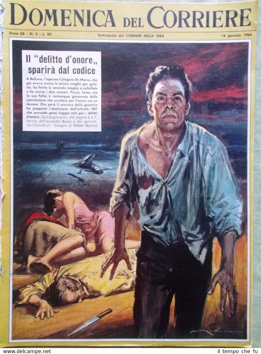 La Domenica del Corriere 16 Gennaio 1966 Ferrovie Morandi Sanremo …