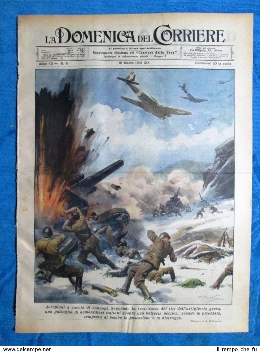 La Domenica del Corriere 16 marzo 1941 Grecia - Stukas …