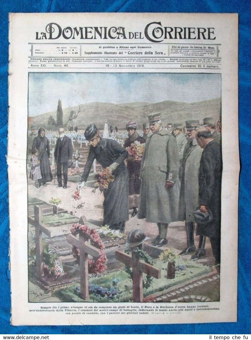 La Domenica del Corriere 16 novembre 1919 Duca d'Aosta- Olanda-Indie …