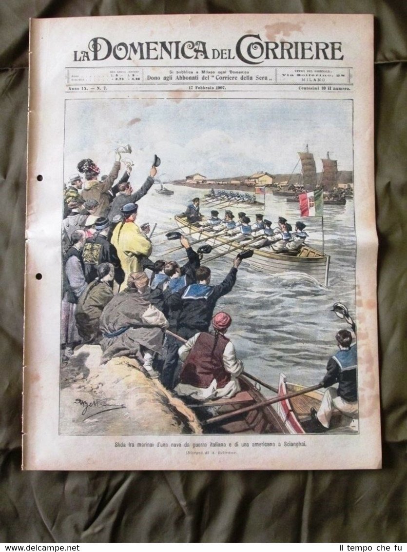 La Domenica del Corriere 17 Febbraio 1907 Marinai Nave Zingari …