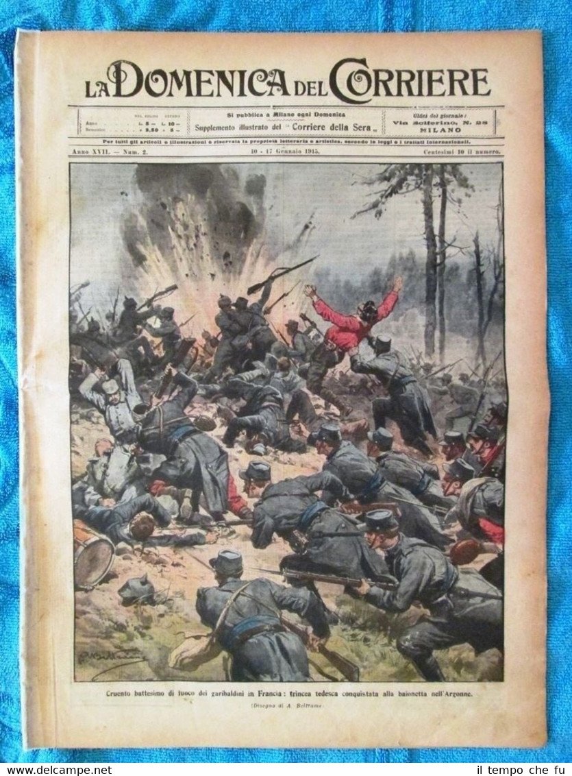 La Domenica del Corriere 17 gennaio 1915 WW1 Argonne-Lord Mayor-Kronprinz