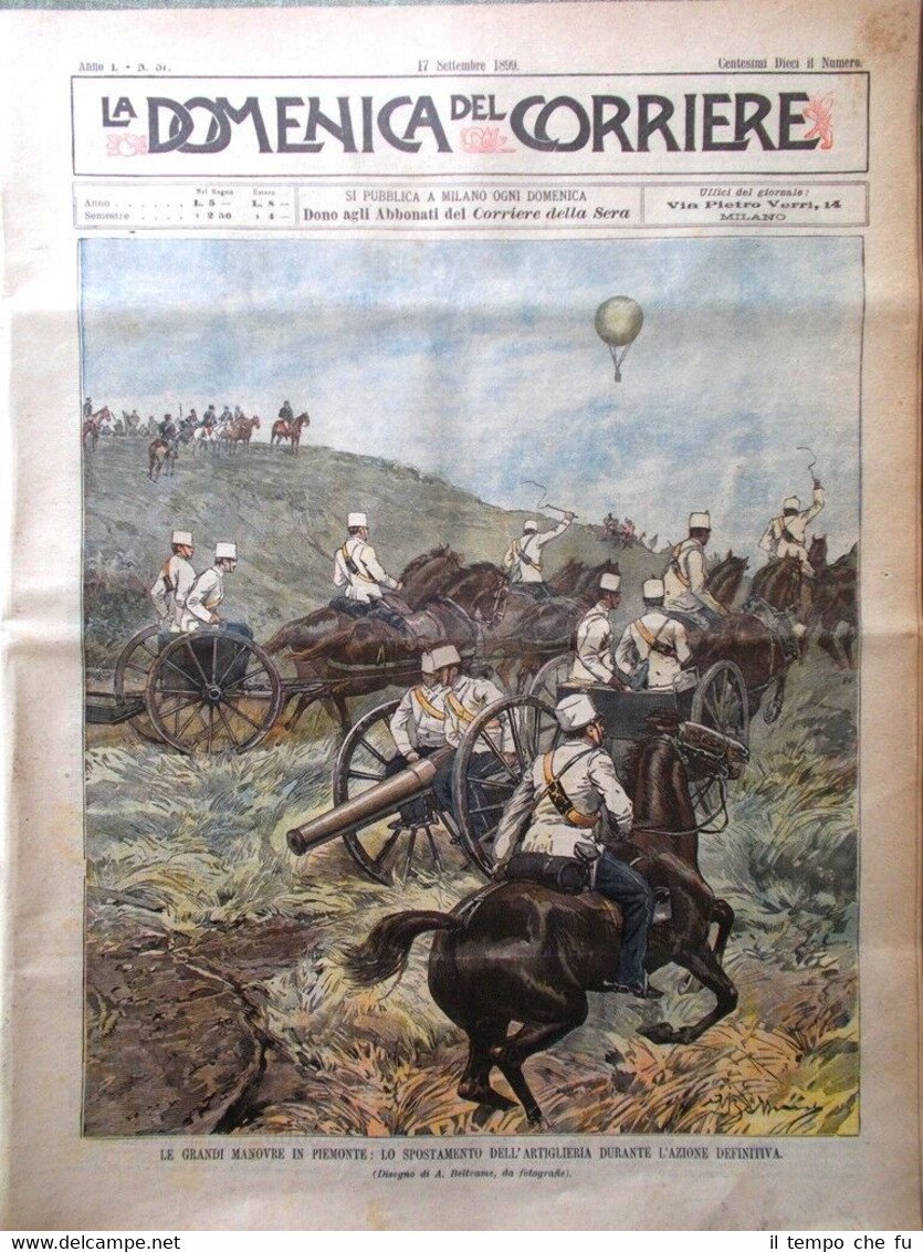La Domenica del Corriere 17 Settembre 1899 Dreyfus Artiglieria Messina …