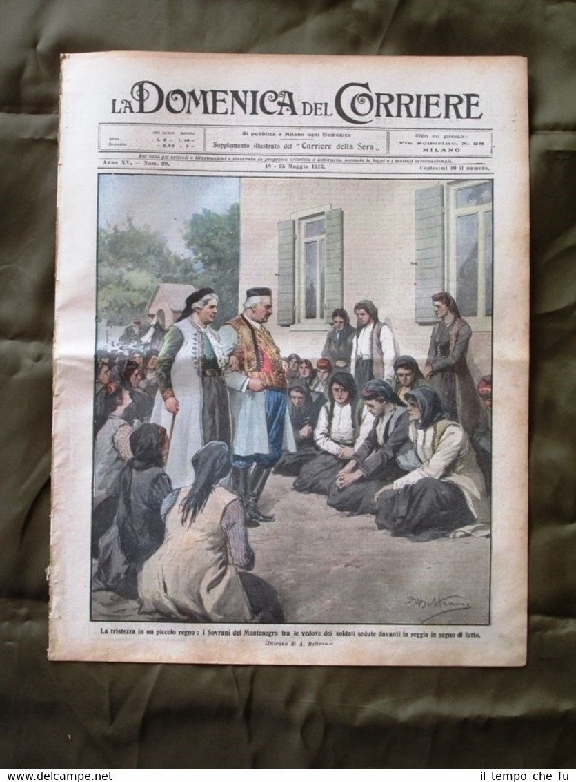 La Domenica del Corriere 18 Maggio 1913 Sovrani Montenegro Treno … | Immagine principale