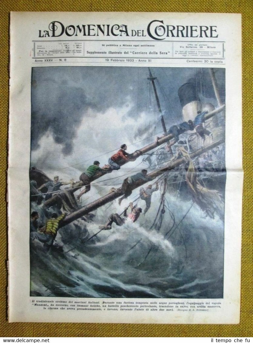 La Domenica del Corriere 19 febbraio 1933 Manzoni - Chicago …