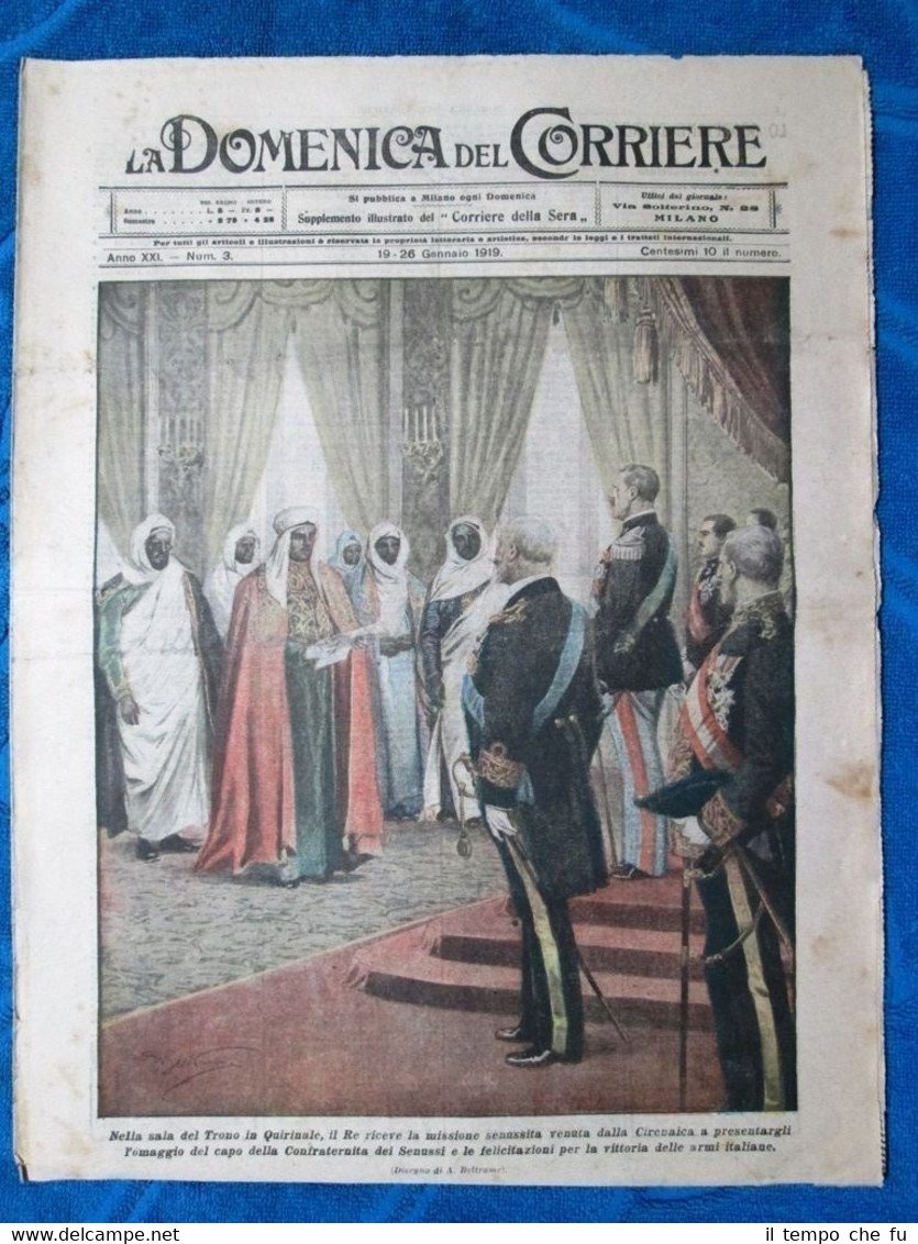 La Domenica del Corriere 19 gennaio 1919 Vittorio Emanuele III …