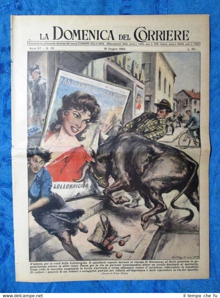 La Domenica del Corriere 19 giugno 1955 Lollobrigida - M.Benedetti …
