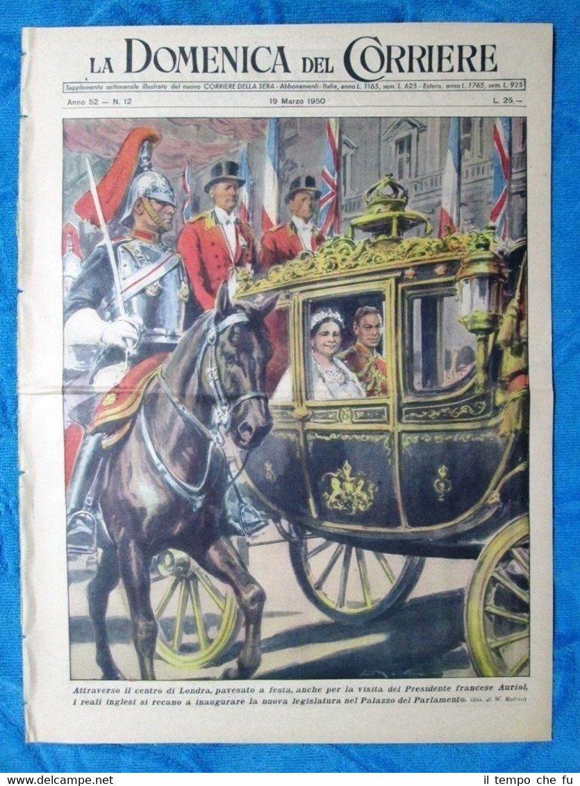La Domenica del Corriere 19 marzo 1950 Auriol - Annarella …