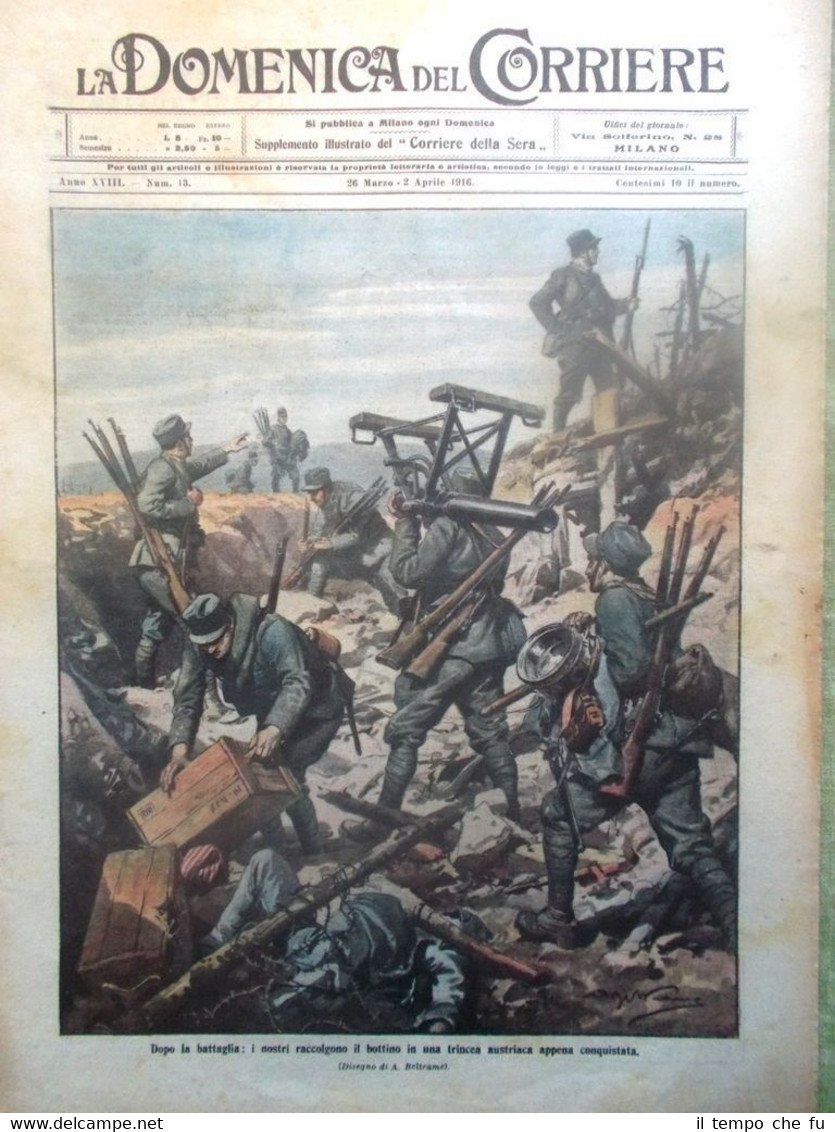 La Domenica del Corriere 2 Aprile 1916 WW1 Battaglia Verdun …
