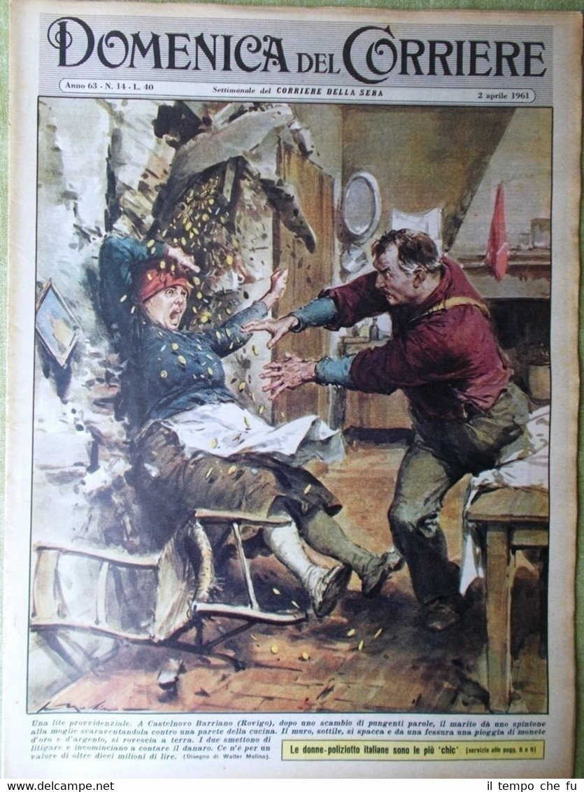 La Domenica del Corriere 2 Aprile 1961 Terremoto Messina Goebbels …