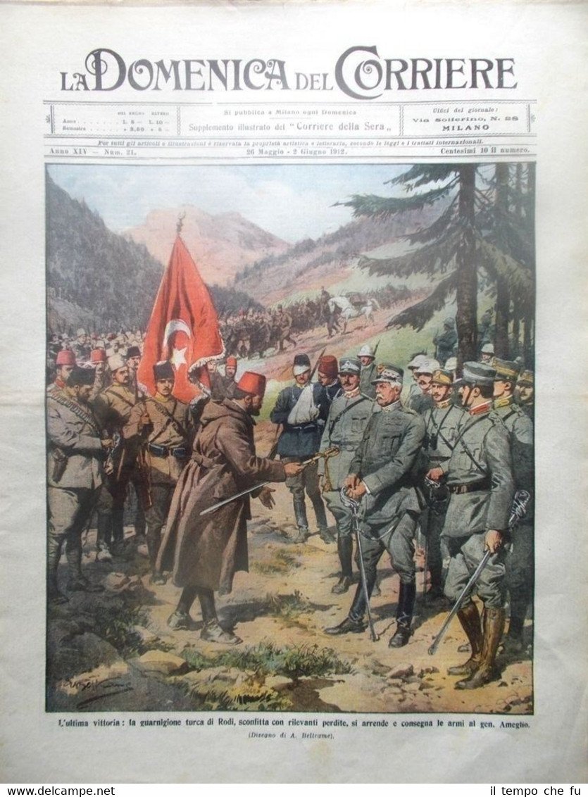 La Domenica del Corriere 2 Giugno 1912 Guerra Italia Turchia …
