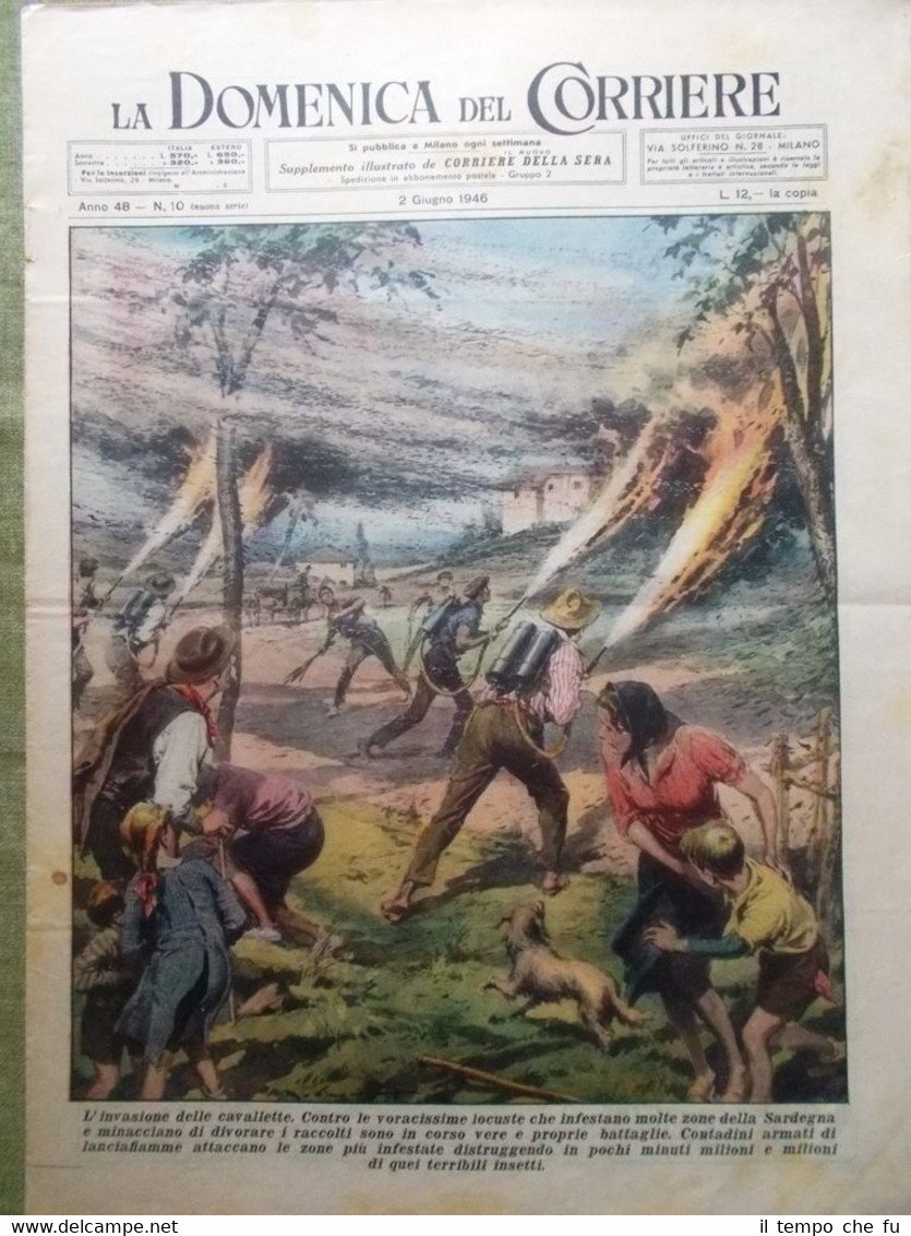 La Domenica del Corriere 2 Giugno 1946 Cavallette Sardegna Sport …