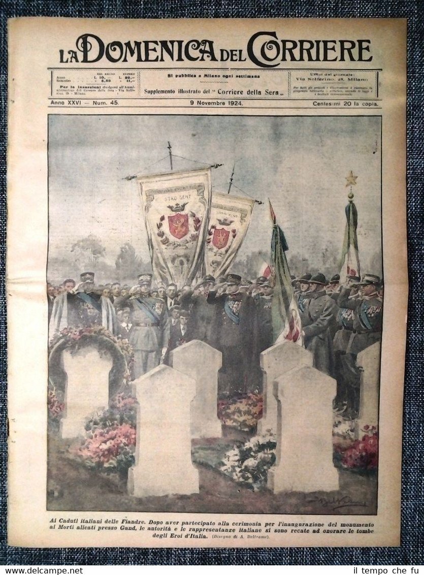 La Domenica del Corriere 2 Novembre 1924 Fiandre - Indianapolis …