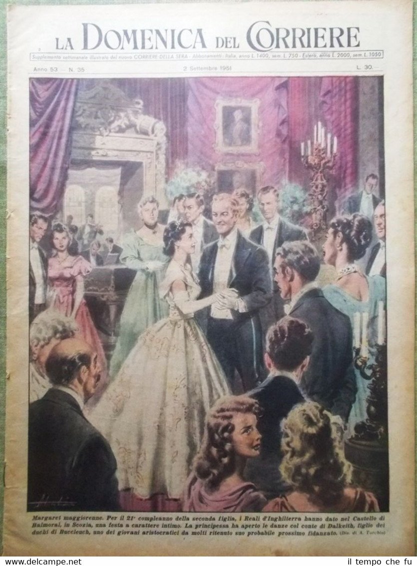 La Domenica del Corriere 2 Settembre 1951 Margaret Inghilterra Charlie …