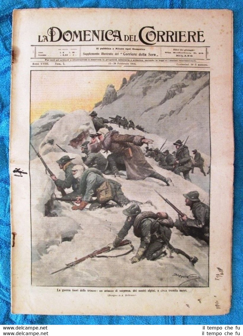 La Domenica del Corriere 20 febbraio 1916 WW1 Alpini - …