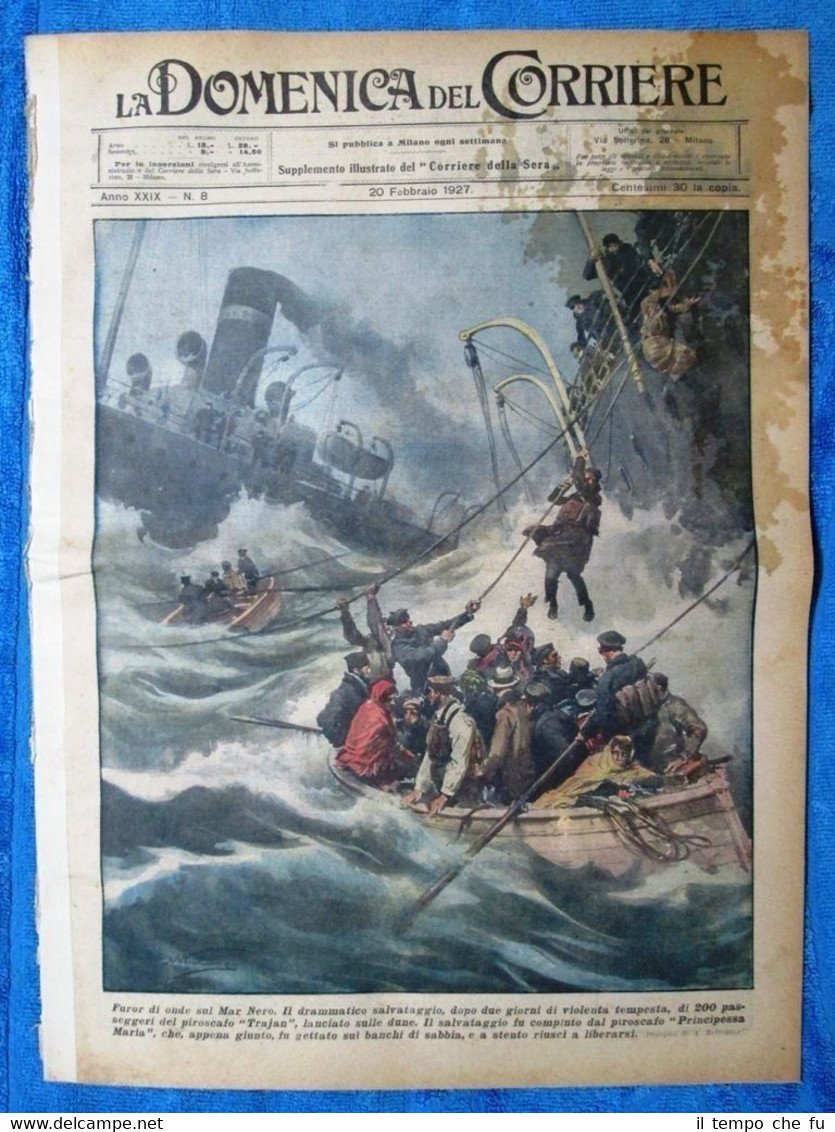 La Domenica del Corriere 20 febbraio 1927 Trajan - Varsavia-Leopoli …