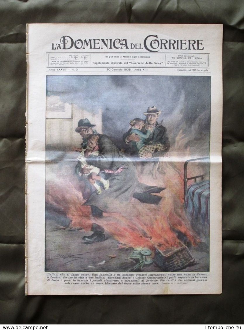 La Domenica del Corriere 20 Gennaio 1935 Eroi italiani Lupo …