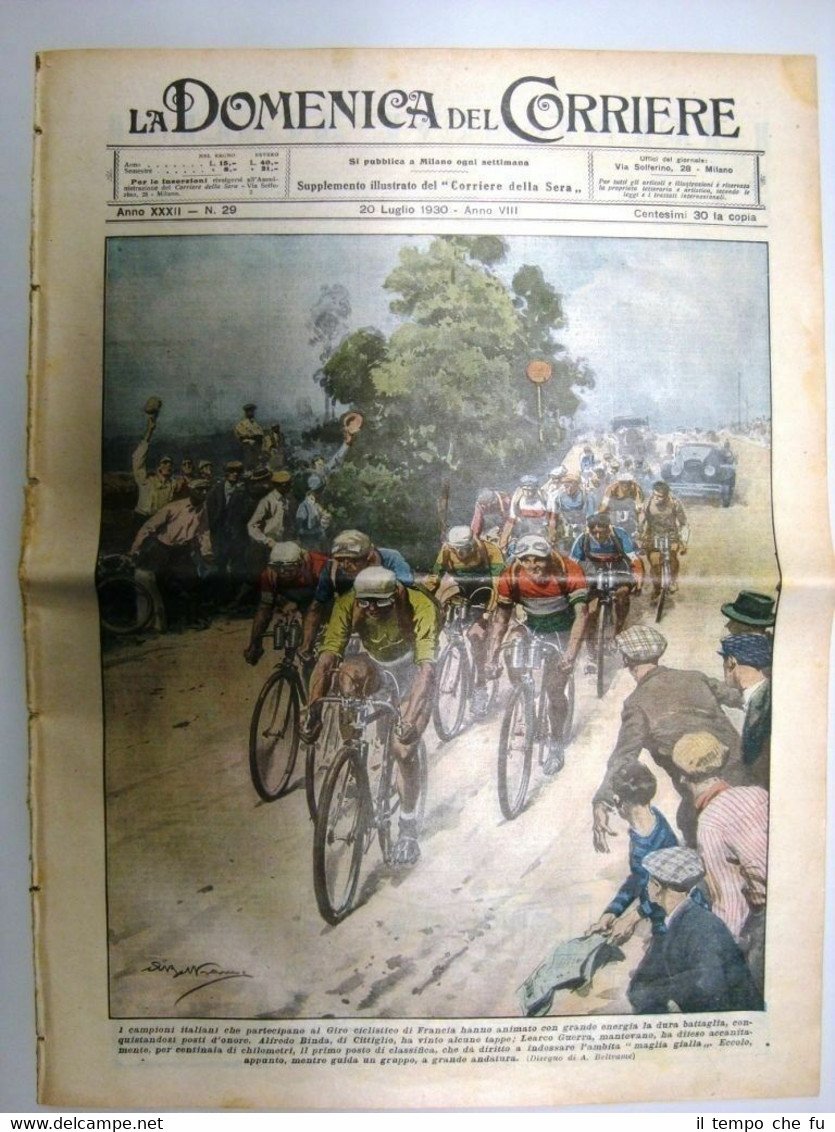 La Domenica del Corriere 20 Luglio 1930 Binda Guerra Atlantic …
