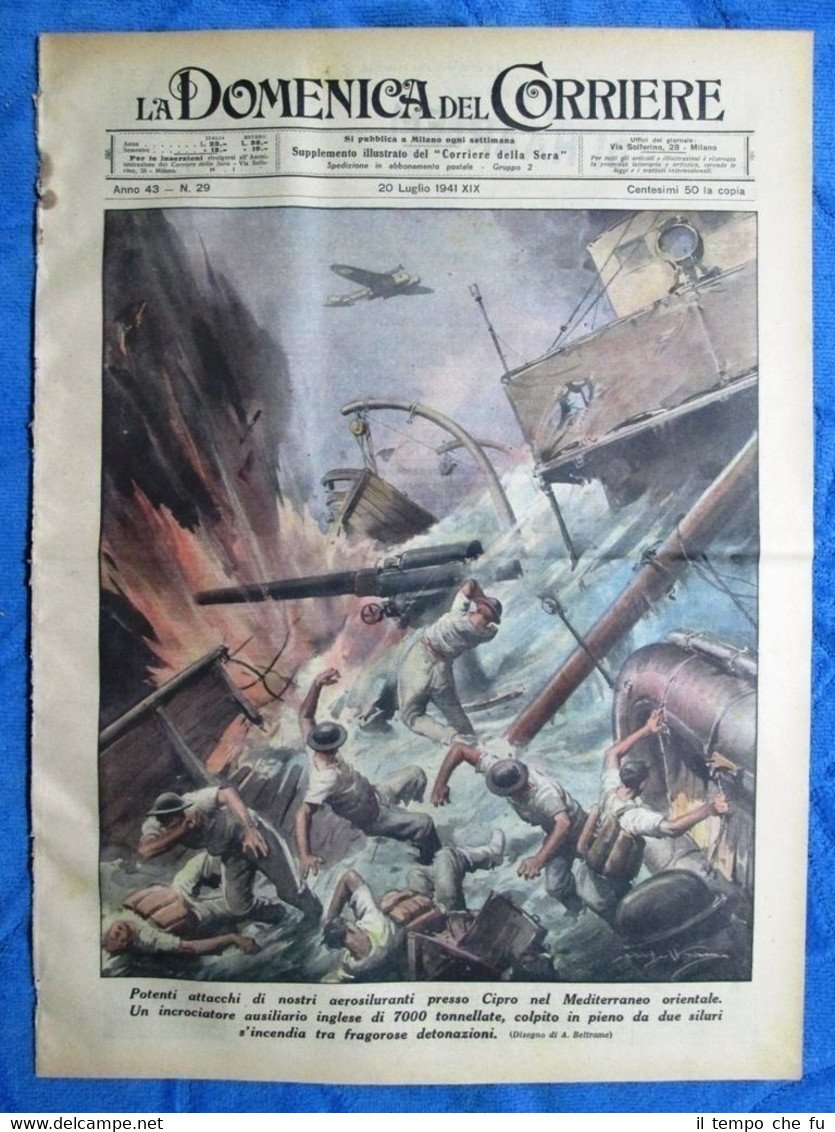 La Domenica del Corriere 20 luglio 1941 Cipro - Russia …