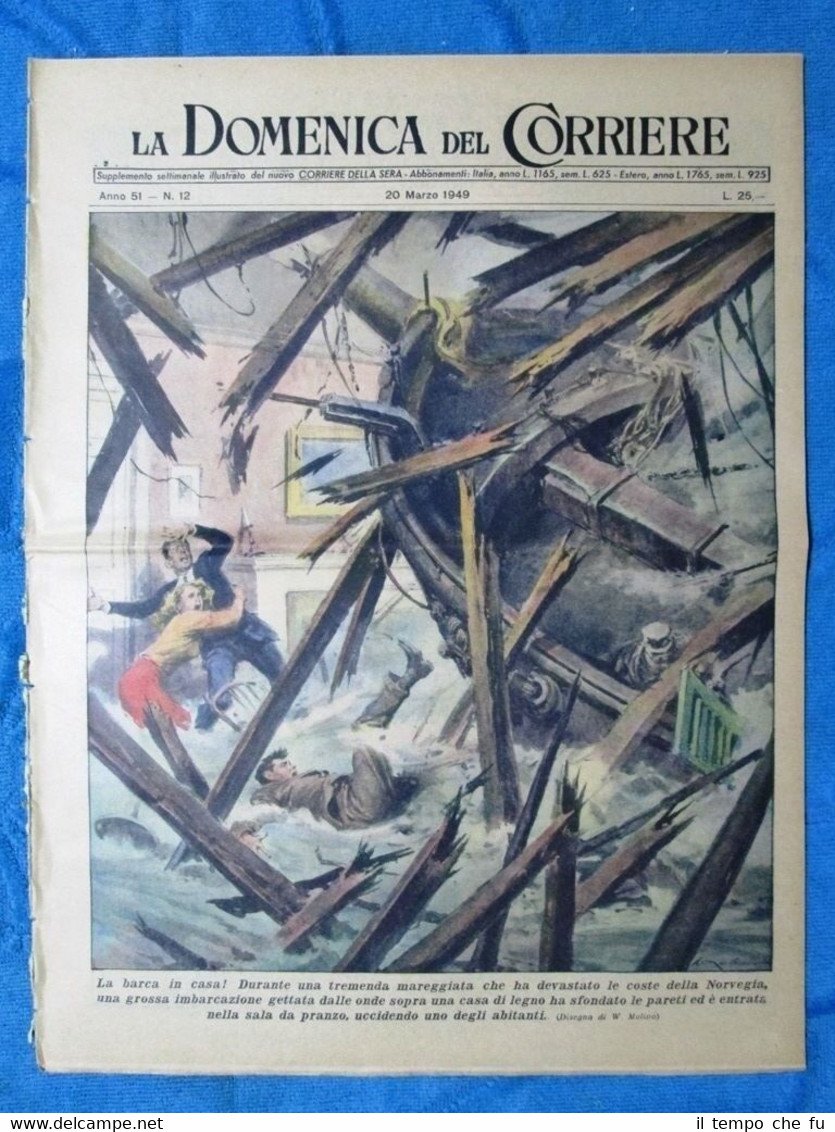 La Domenica del Corriere 20 marzo 1949 Norvegia - Pellirosse …
