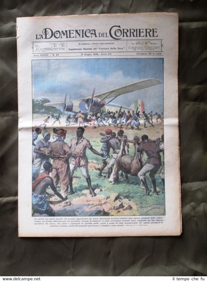La Domenica del Corriere 21 Giugno 1936 Apparecchio Crollo tribuna …