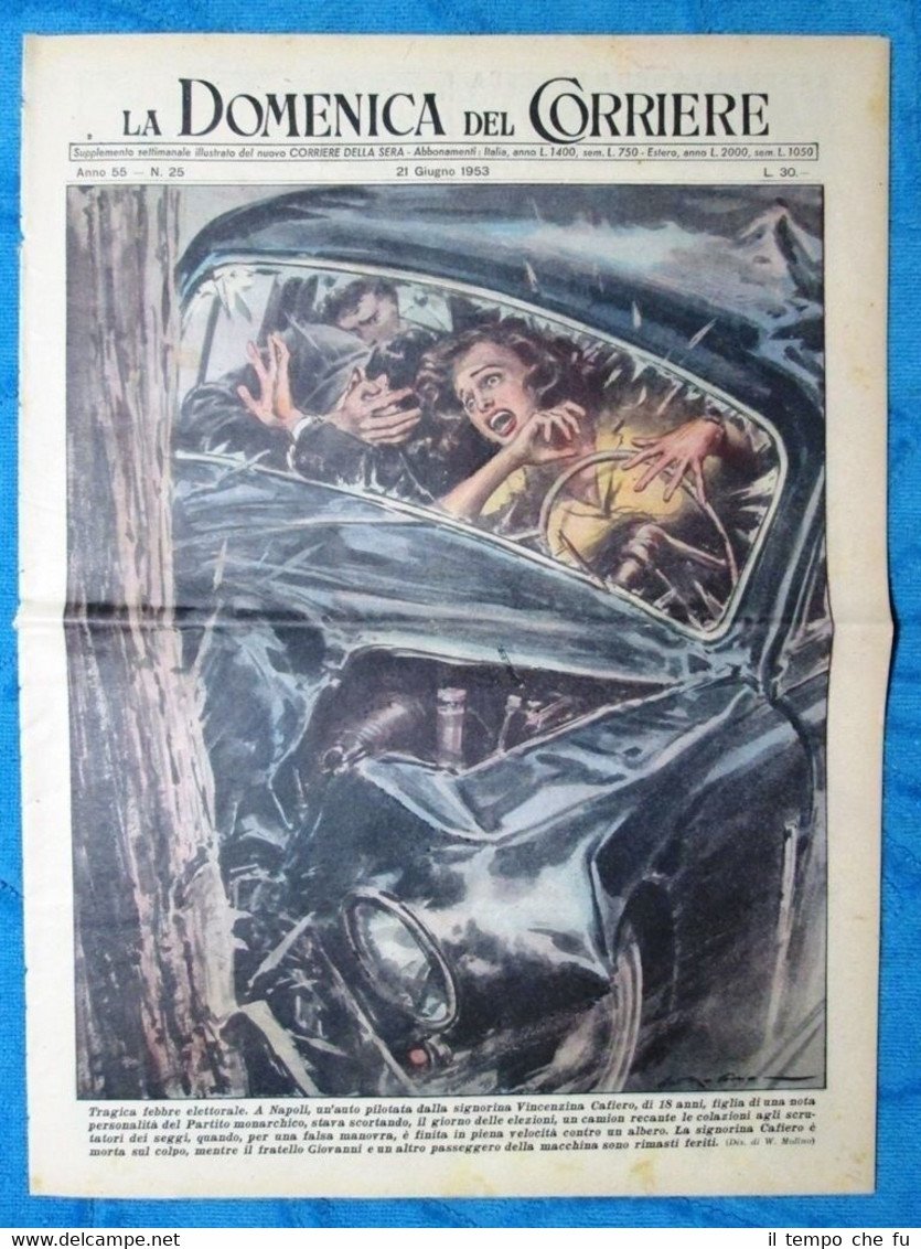 La Domenica del Corriere 21 giugno 1953 V.Cafiero - S.Henie …