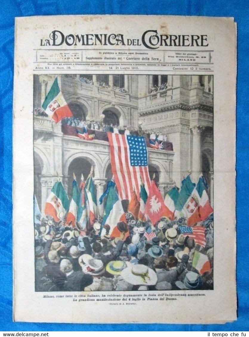 La Domenica del Corriere 21 luglio 1918 WW1 Milano - …