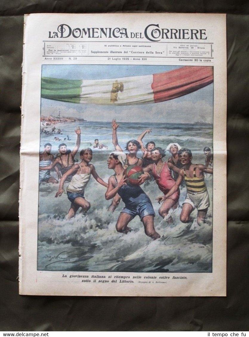 La Domenica del Corriere 21 Luglio 1935 Colonie estive Trampolino …