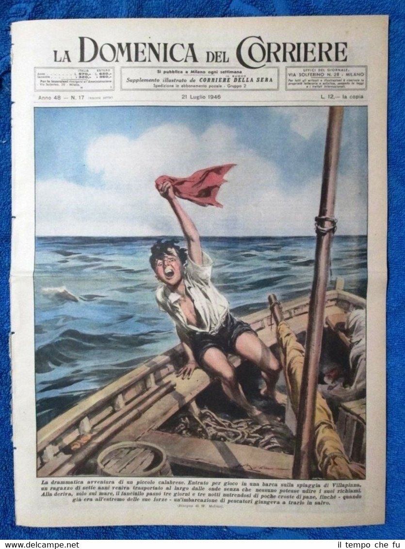 La Domenica del Corriere 21 luglio 1946 Villapiana - Valdarno …
