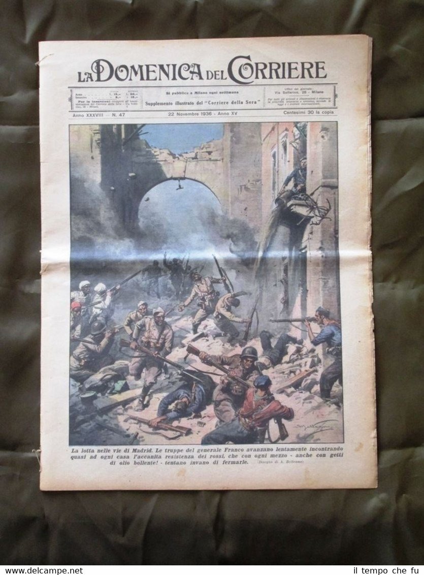 La Domenica del Corriere 21 Novembre 1936 Lotta a Madrid …
