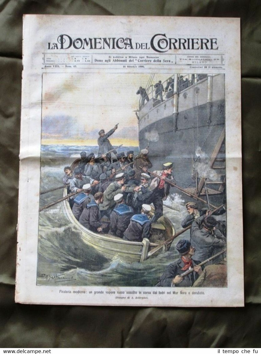 La Domenica del Corriere 21 Ottobre 1906 Pirati Alfonso XIII …