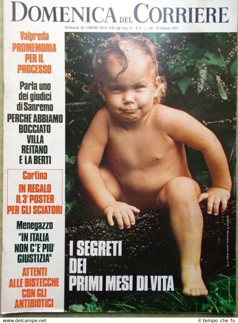 La Domenica del Corriere 22 Febbraio 1972 Fontana Valpreda Mini …