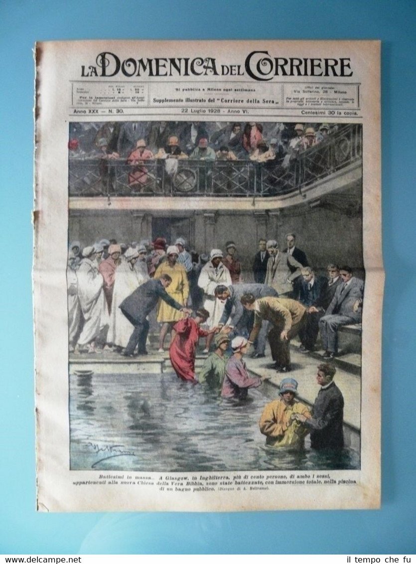 La Domenica del Corriere 22 Luglio 1928 Glasgow Inghilterra Bibbia …
