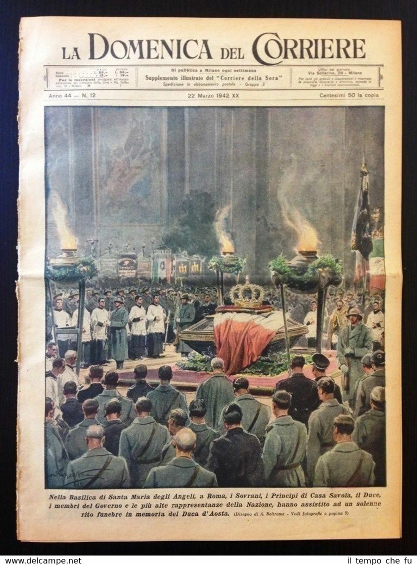 La Domenica del Corriere 22 marzo 1942 Amedeo Aosta Nuova …