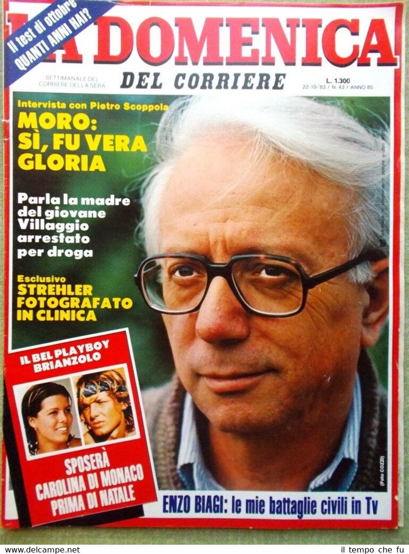 La Domenica del Corriere 22 Ottobre 1983 Biagi Fellini Moro …
