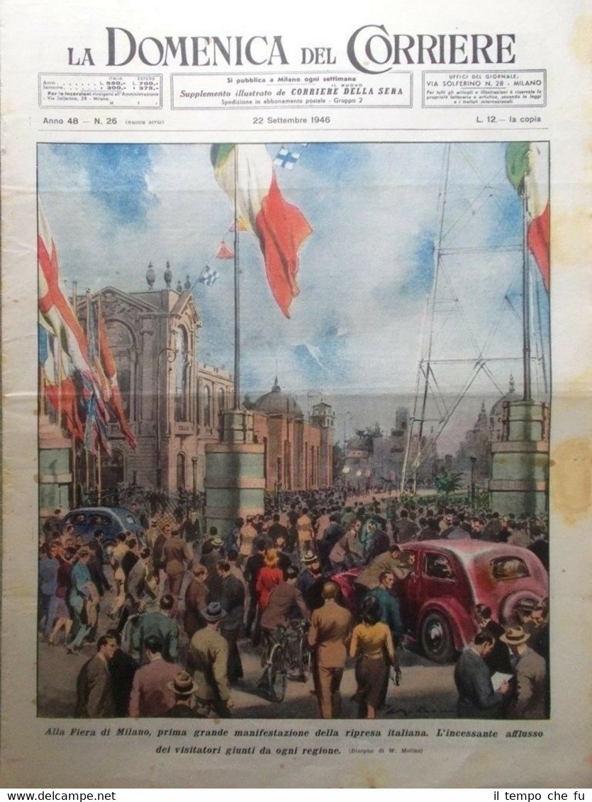 La Domenica del Corriere 22 Settembre 1946 Fiera Milano Calciatori …