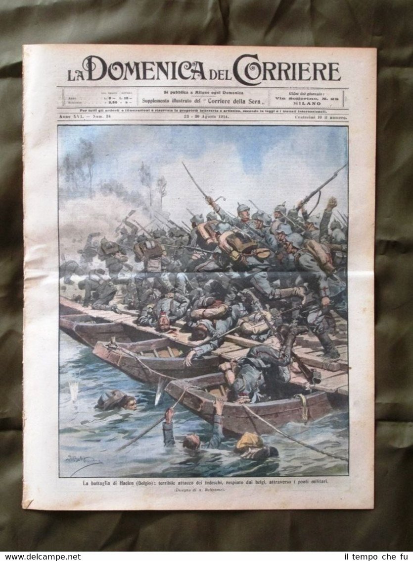 La Domenica del Corriere 23 Agosto 1914 Battaglia Haelen Liegi …