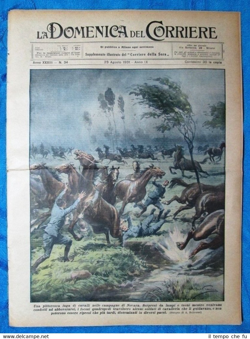 La Domenica del Corriere 23 agosto 1931 Novara - Seattle …