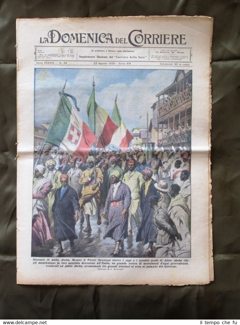 La Domenica del Corriere 23 Agosto 1936 Addis Abeba Corsa …
