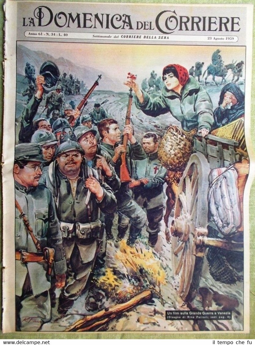 La Domenica del Corriere 23 Agosto 1959 Don Sturzo Platters …