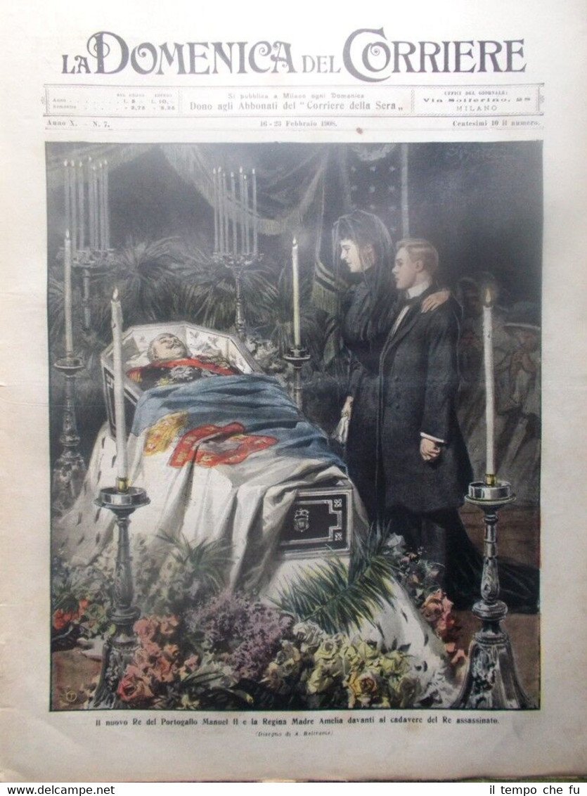 La Domenica del Corriere 23 Febbraio 1908 Comune Imperia Regicidio …