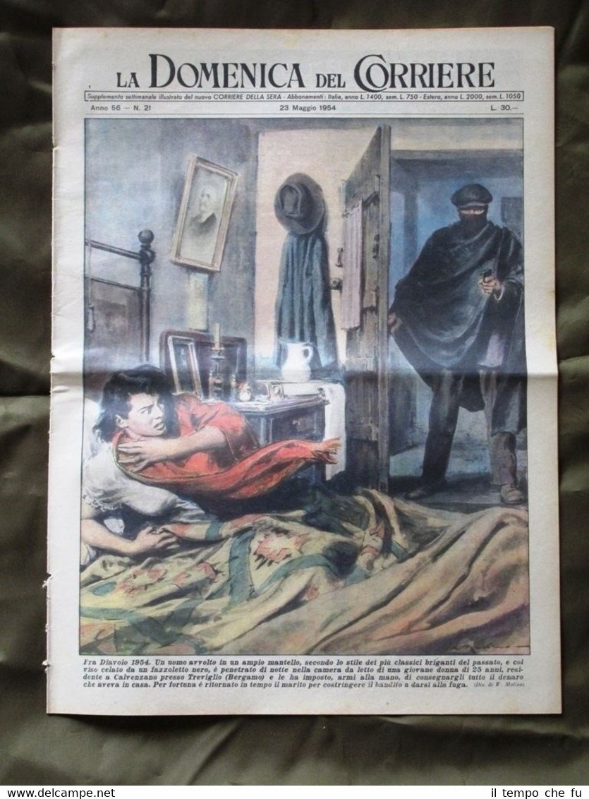 La Domenica del Corriere 23 Maggio 1954 Ladro Padella gigante …