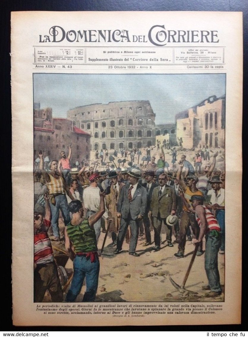 La Domenica del Corriere 23 ottobre 1932 Mussolini Dublino Hitler