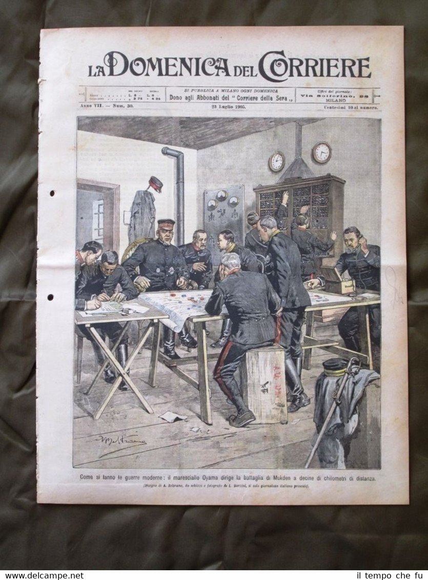 La Domenica del Corriere 23Luglio 1905 Battaglia Mukden Mietitura Feretro …