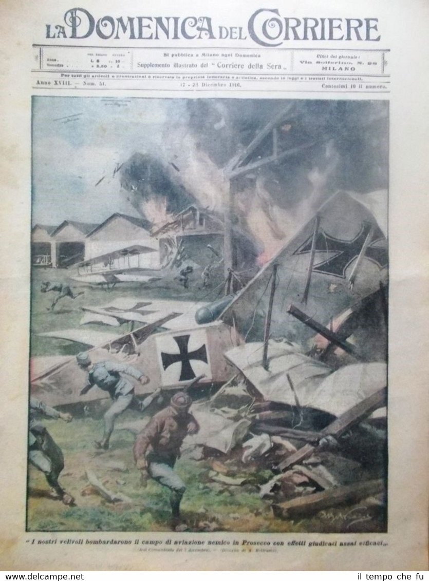 La Domenica del Corriere 24 Dicembre 1916 WW1 Miseria Fame …
