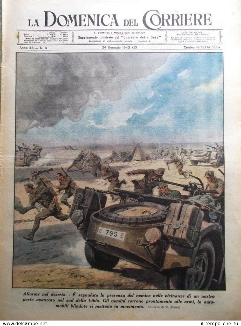 La Domenica del Corriere 24 Gennaio 1943 WW2 Alpini Don …