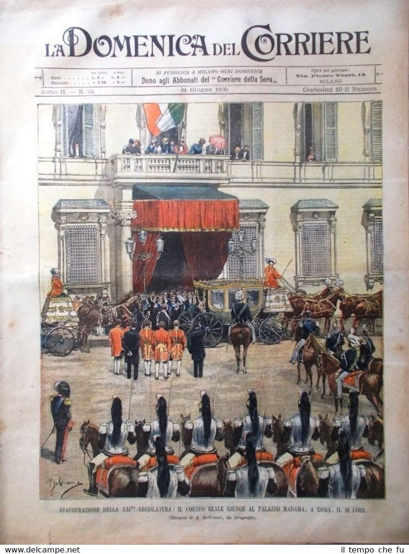 La Domenica del Corriere 24 Giugno 1900 Legislatura Inondazione Piemonte …