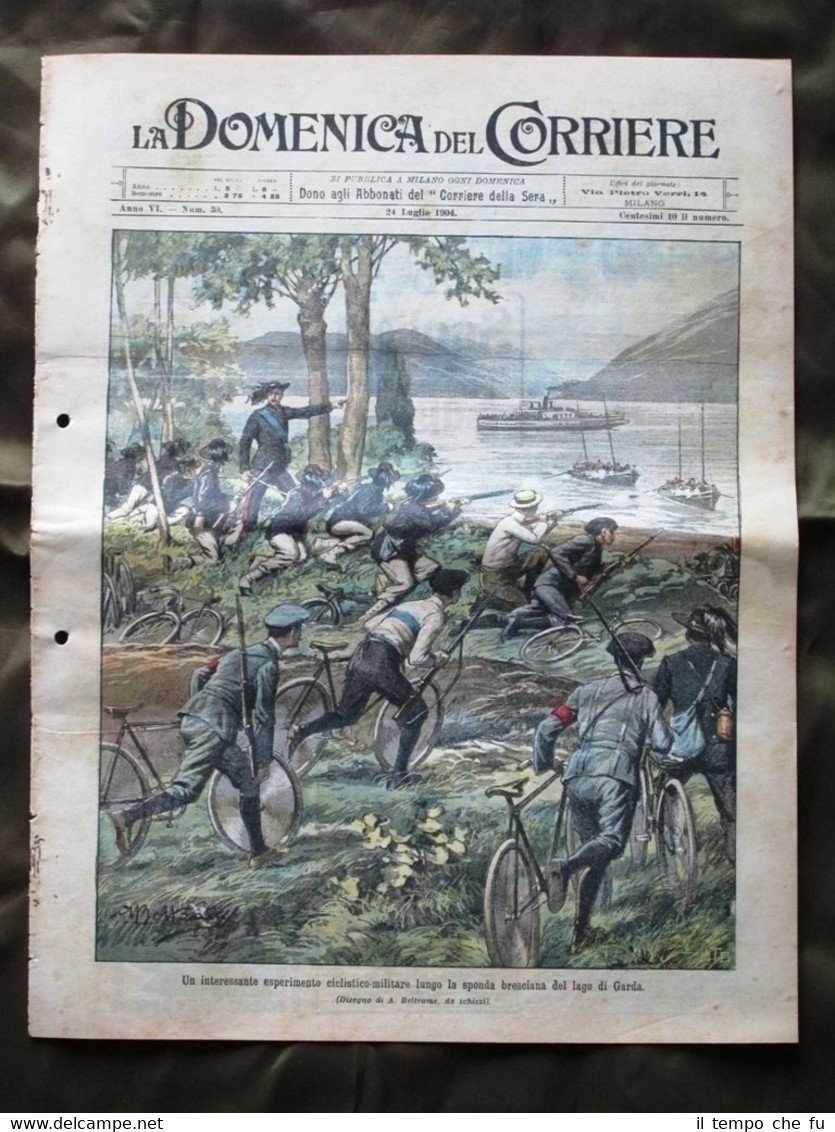 La Domenica del Corriere 24 Luglio 1904 Lago di Garda …