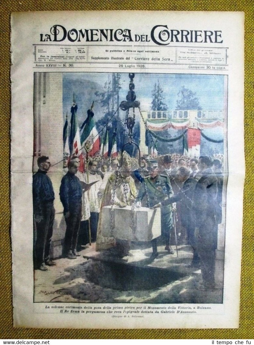 La Domenica del Corriere 25 luglio 1926 G.D'Annunzio - Rosenberger …